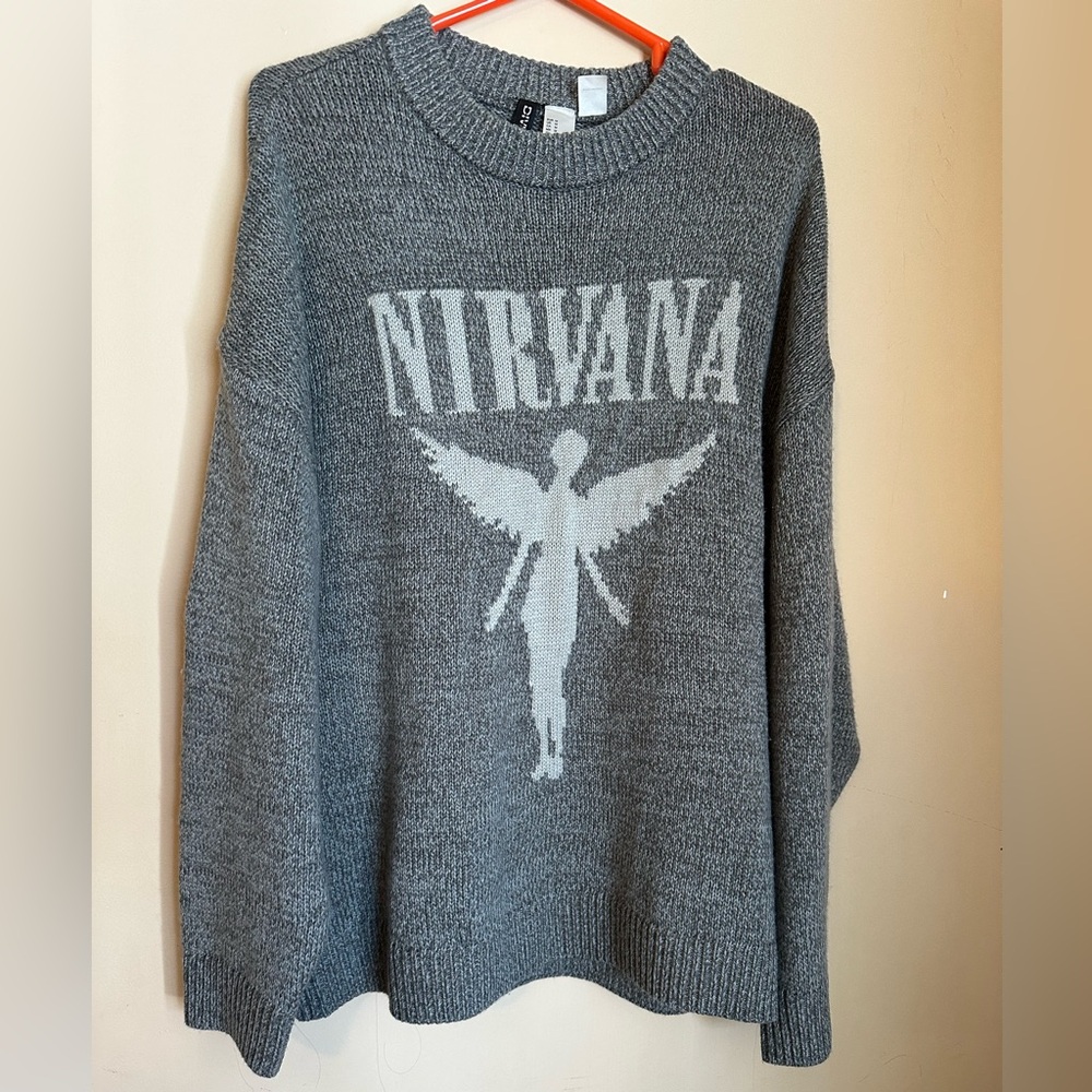 Gray Nirvana Graphic Sweater